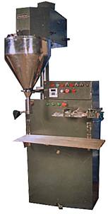 Semi automatic auger filler with sealing system for powders